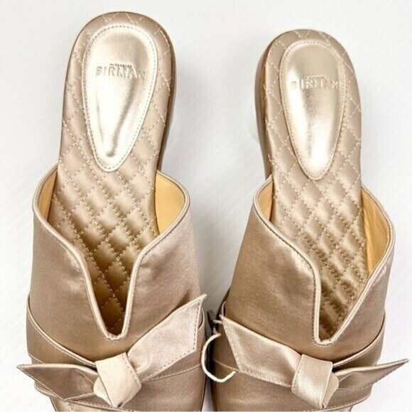 ALEXANDRE BIRMAN womens size 8.5 Clarita bow-embellished satin slides - Picture 4 of 13